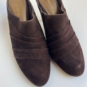 Liz Claiborne Brown Suede New Slip-On Women's Mules, Size 9.5